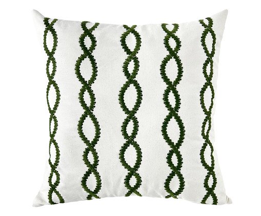 Almofada Sarja Off Geométrico Verde ll, Off White | WestwingNow