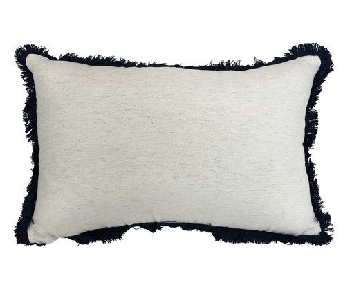 Almofada Sarja Cru com Franja Marabu Marinho l, white | WestwingNow