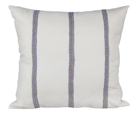 Almofada Sarja Cru Rami Rendado Azul l | Westwing
