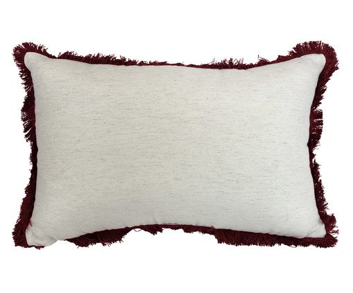 Almofada Sarja Cru com Franja Marabu Marsala l, white | WestwingNow