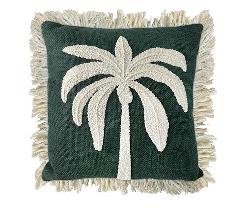 Almofada Linho Verde Bouclé Cru Coqueiro, green | WestwingNow