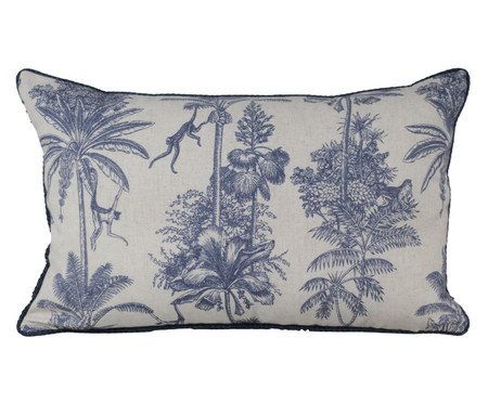 Almofada Linho Cru Estampa Floresta Azul l | Westwing