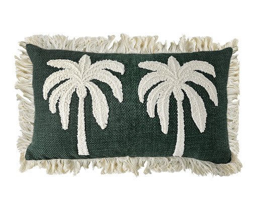 Almofada Linho Verde Bouclé Cru Coqueiros, green | WestwingNow