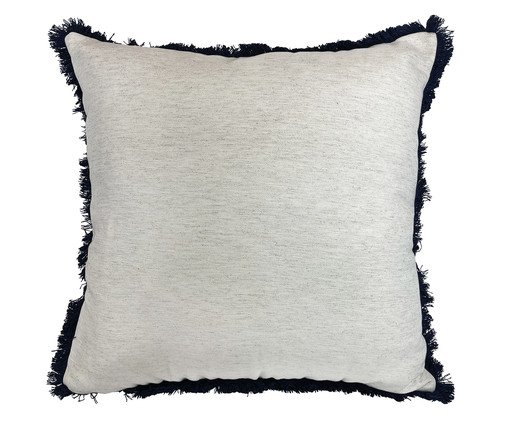 Almofada Sarja Cru com Franja Marabu Marinho, white | WestwingNow