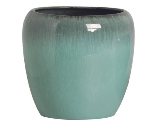 Vaso Paisagismo Esmaltado Moderno Azul Nevoa, Azul | WestwingNow