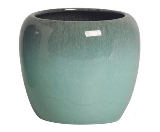 Vaso Paisagismo Esmaltado Moderno Azul Nevoa, Azul | WestwingNow