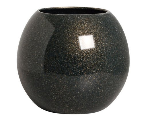 Vaso Paisagismo Oval Azul Petróleo e Dourado, Azul | WestwingNow