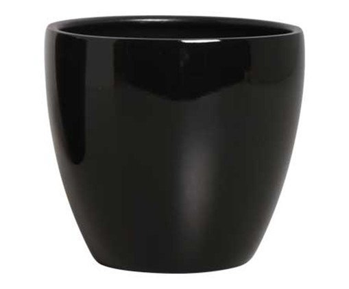 Vaso Orquídea Esmaltado Preto, Preto | WestwingNow