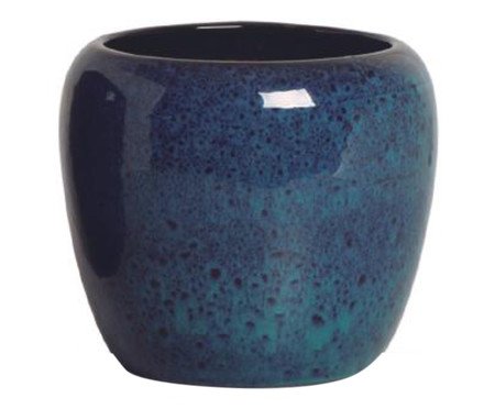 Vaso Paisagismo Esmaltado Moderno Azul e Preto | Westwing