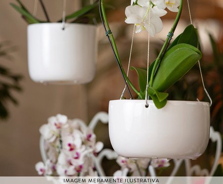 Bacia Pendentes Esmaltada Branco | Westwing