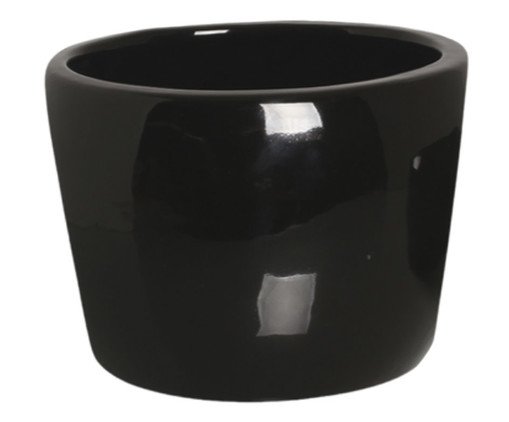 Vaso Kalanchoe Esmaltado Preto, Preto | WestwingNow