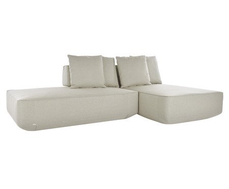 Sofá Ilha 2 Módulos Chaise Ipuã Off-White | Westwing