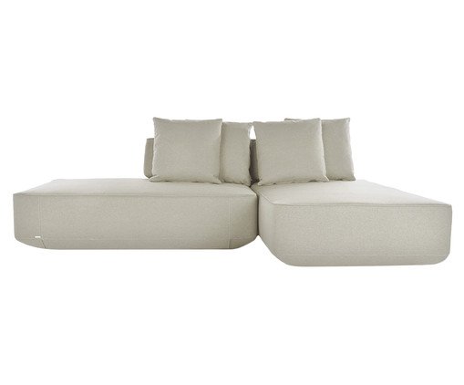 Sofá Ilha 2 Módulos Chaise Ipuã Off-White, Off White | WestwingNow