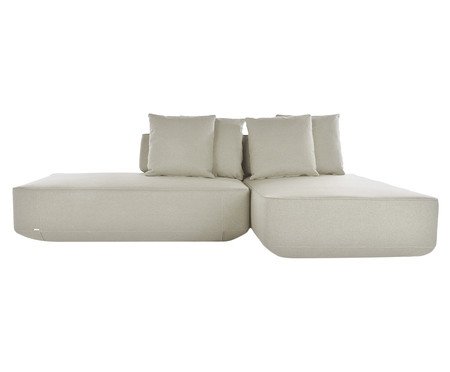 Sofá Ilha 2 Módulos Chaise Ipuã Off-White | Westwing