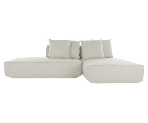 Sofá Ilha 2 Módulos Chaise Ipuã Off-White, Off White | WestwingNow
