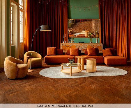 Sofá Ilha 2 Módulos Chaise Ipuã Verde | Westwing
