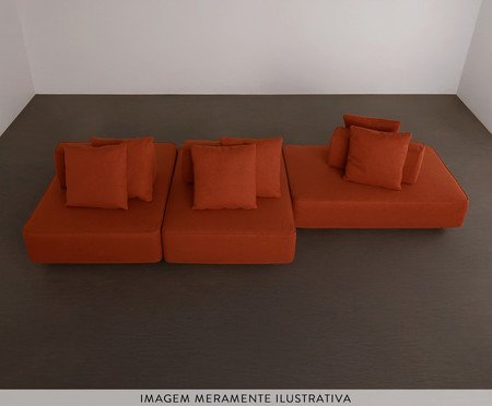 Sofá Ilha 2 Módulos Chaise Ipuã Verde | Westwing