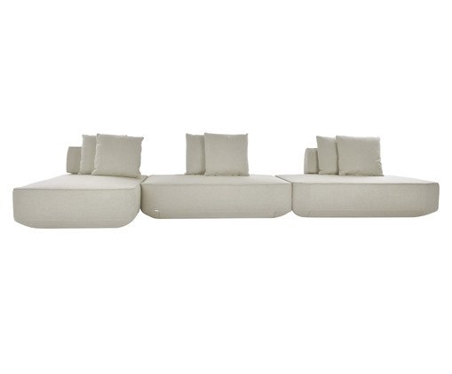 Sofá Ilha 3 Módulos Chaise Ipuã Off-White, Off White | WestwingNow