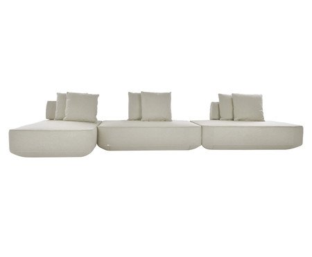 Sofá Ilha 3 Módulos Chaise Ipuã Off-White | Westwing