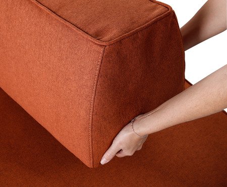 Sofá Ilha 2 Módulos Chaise Ipuã Terracota | Westwing