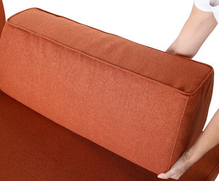 Sofá Ilha 2 Módulos Chaise Ipuã Terracota | Westwing
