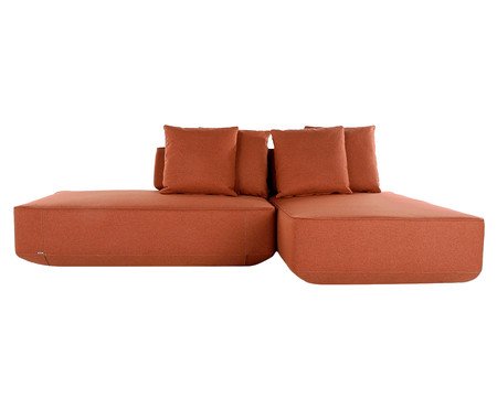 Sofá Ilha 2 Módulos Chaise Ipuã Terracota | Westwing