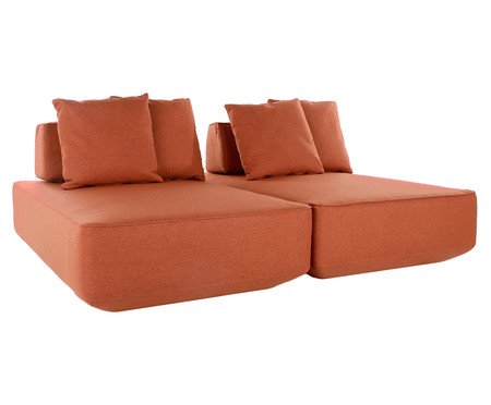 Sofá Ilha 2 Módulos Ipuã Terracota | Westwing