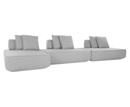 Sofá Ilha 3 Módulos Chaise Ipuã Cinza | Westwing