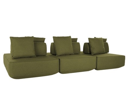 Sofá Ilha 3 Módulos Ipuã Verde | Westwing