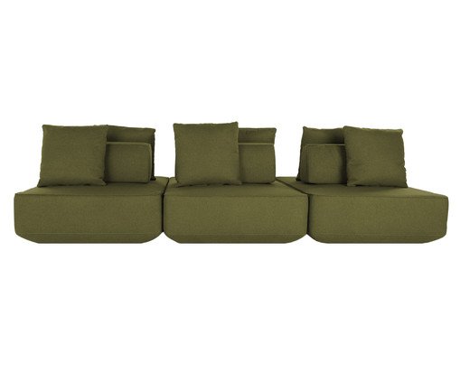 Sofá Ilha 3 Módulos Ipuã Verde, green | WestwingNow