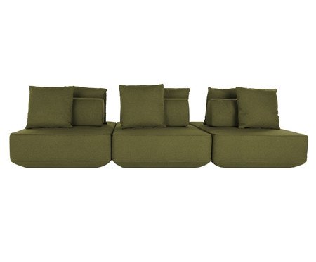 Sofá Ilha 3 Módulos Ipuã Verde | Westwing