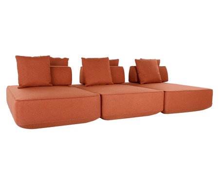Sofá Ilha 3 Módulos Ipuã Terracota | Westwing