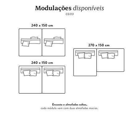 Sofá Ilha 3 Módulos Ipuã Terracota | Westwing
