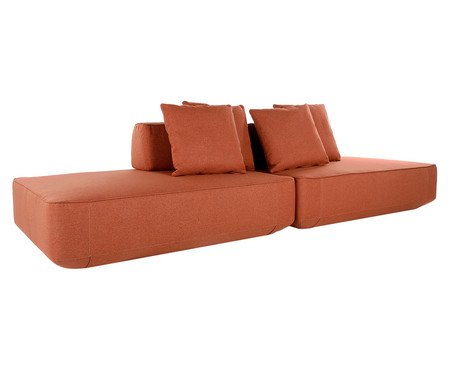 Sofá Ilha 2 Módulos Ipuã Terracota II | Westwing
