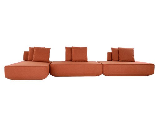 Sofá Ilha 3 Módulos Chaise Ipuã Terracota, Terracotta | WestwingNow