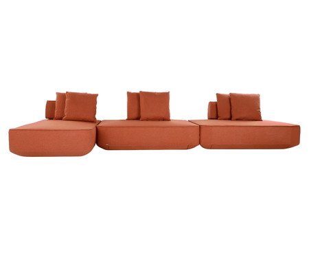Sofá Ilha 3 Módulos Chaise Ipuã Terracota | Westwing
