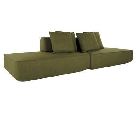 Sofá Ilha 2 Módulos Ipuã Verde II | Westwing
