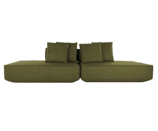 Sofá Ilha 2 Módulos Ipuã Verde II, green | WestwingNow