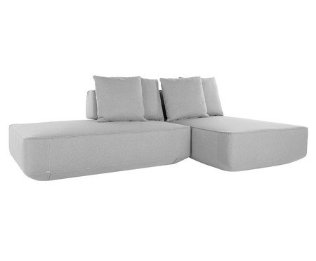 Sofá Ilha 2 Módulos Chaise Ipuã Cinza | Westwing