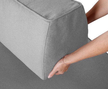 Sofá Ilha 2 Módulos Chaise Ipuã Cinza | Westwing