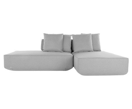 Sofá Ilha 2 Módulos Chaise Ipuã Cinza | Westwing