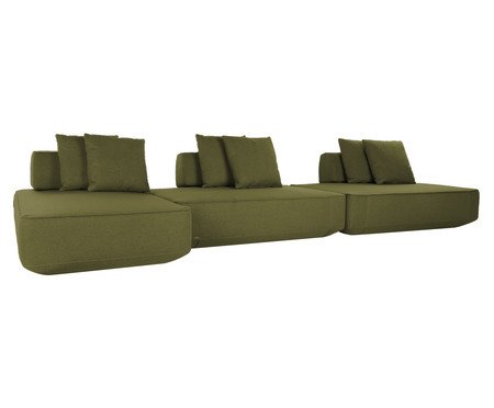 Sofá Ilha 3 Módulos Chaise Ipuã Verde | Westwing