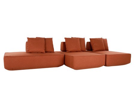Sofá Ilha 3 Módulos Ipuã Terracota II | Westwing