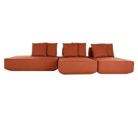 Sofá Ilha 3 Módulos Ipuã Terracota II | Westwing