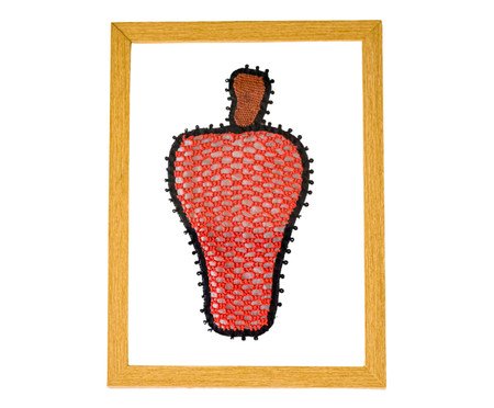 Quadro Renda Renascença Caju Vermelho | Westwing