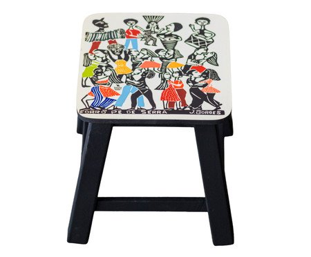 Banquinho Xilogravura J Borges Forró Pé De Serra | Westwing