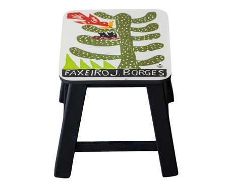 Banquinho Xilogravura J Borges O Faxeiro | Westwing