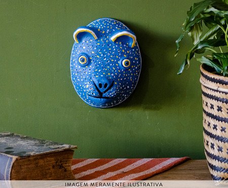 Máscara Cerâmica emerson Silva Jaguatirica Azul | Westwing