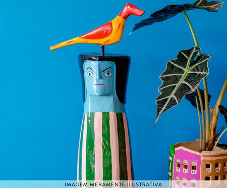 Tótem Ilha Do Ferro Listrado Azul Cícero Alves | Westwing