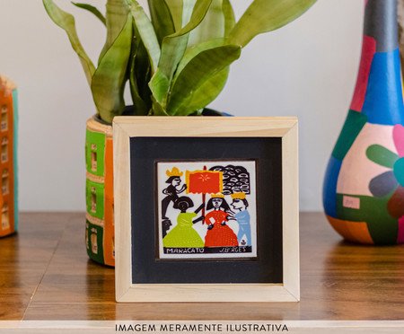 Quadrinho Azulejo Xilogravura J Borges Maracatu | Westwing